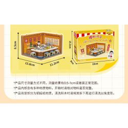 WEKKI 516418 CHERRY NHỎ BALLS NGÔI NHÀ STACK MARU TAILING NOODLE SHOP bộ đồ chơi xếp lắp ráp ghép mô hình Movie & Game Phim Và Trò Chơi 191 khối