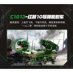 WOMA C1013 1013 LỮ ĐOÀN HỖN HỢP HẠNG NẶNG SÚNG PHÓNG TÊN LỬA RED ARROW 10 bộ đồ chơi xếp lắp ráp ghép mô hình Military Army Quân Sự Bộ Đội 869 khối