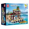 MouldKing 10143 Mould King 10143 KHÁCH SẠN VEN BIỂN bộ đồ chơi xếp lắp ráp ghép mô hình City SEASIDE RESTAURANT Thành Phố 989 khối