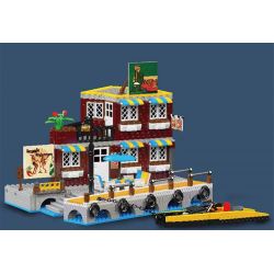 MouldKing 10143 Mould King 10143 KHÁCH SẠN VEN BIỂN bộ đồ chơi xếp lắp ráp ghép mô hình City SEASIDE RESTAURANT Thành Phố 989 khối