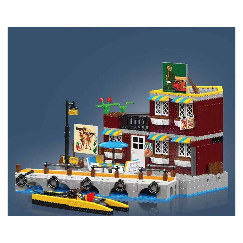 MouldKing 10143 Mould King 10143 KHÁCH SẠN VEN BIỂN bộ đồ chơi xếp lắp ráp ghép mô hình City SEASIDE RESTAURANT Thành Phố 989 khối