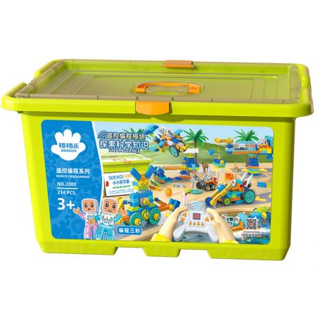 GOROCK 2305 LẬP TRÌNH CẤP 3 bộ đồ chơi xếp lắp ráp ghép mô hình Duplo Khối Lớn 214 khối