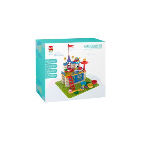 GOROCK 1061 CÔNG VIÊN GIẢI TRÍ bộ đồ chơi xếp lắp ráp ghép mô hình Duplo Khối Lớn 202 khối