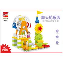 GOROCK 1084 CÔNG VIÊN VÒNG ĐU QUAY bộ đồ chơi xếp lắp ráp ghép mô hình Duplo Khối Lớn 93 khối