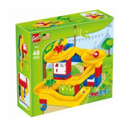GOROCK 1041 HẠNH PHÚC TRƠN TRƯỢT bộ đồ chơi xếp lắp ráp ghép mô hình Duplo Khối Lớn 48 khối