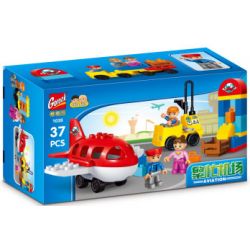 GOROCK 1038 SÂN BAY BẬN RỘN bộ đồ chơi xếp lắp ráp ghép mô hình Duplo Khối Lớn 37 khối