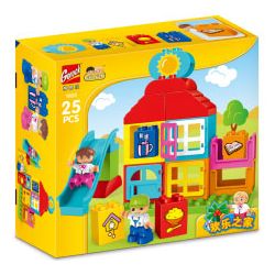 GOROCK 1024 NGÔI NHÀ HẠNH PHÚC bộ đồ chơi xếp lắp ráp ghép mô hình Duplo Khối Lớn 25 khối