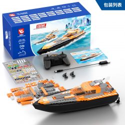 DIY V101 TÀU CỨU HỘ ĐIỀU KHIỂN TỪ XA SIHEYI bộ đồ chơi xếp lắp ráp ghép mô hình 145 khối