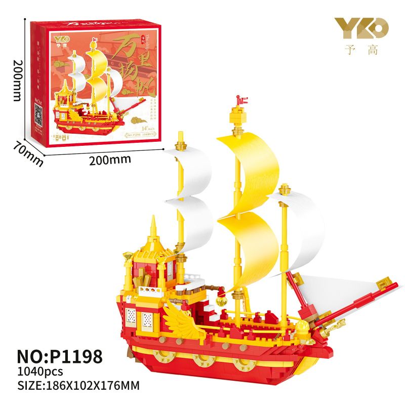 PRELIMINARY P1198 1198 THUYỀN BUỒM bộ đồ chơi xếp lắp ráp ghép mô hình Creator Sáng Tạo 1040 khối