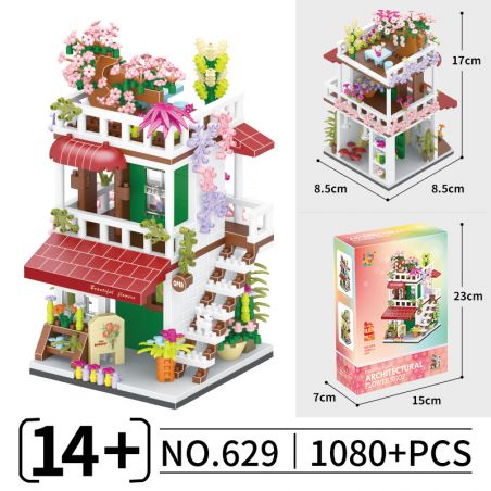 CO-CREATION 629 NHÀ KÍNH LÝ TƯỞNG bộ đồ chơi xếp lắp ráp ghép mô hình 1080 khối