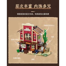 LUMIBRICKS FUNWHOLE F9044 9044 TÂY HOA KỲ BƯU ĐIỆN PHƯƠNG bộ đồ chơi xếp lắp ráp ghép mô hình Western OLD WEST POST OFFICE Trung Cổ 1692 khối
