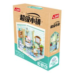 JAKI FK004 SUPER TOWN CHỦ TỊCH NHÀ PHÒNG TẮM UPPER STACKING bộ đồ chơi xếp lắp ráp ghép mô hình COMFORTABLE BATHROOM