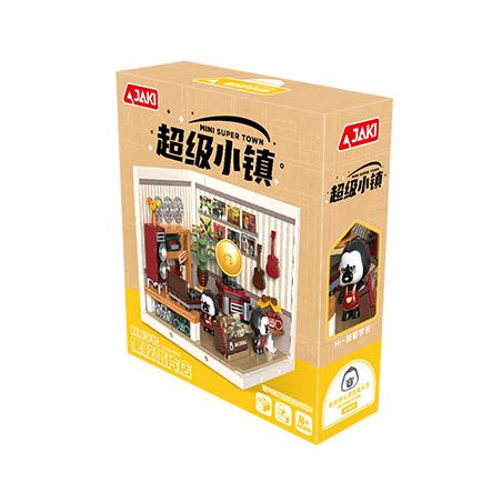 JAKI FK007 SUPER TOWN CỬA HÀNG GHI CHÉP VINYL CAO CẤP MỚI bộ đồ chơi xếp lắp ráp ghép mô hình RECORD STORE