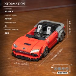 SMALL ANGLE JD079 XE THỂ THAO CHUYỂN ĐỔI MÀU ĐỎ bộ đồ chơi xếp lắp ráp ghép mô hình Speed Champions Racing Cars Đua Xe Công Thức 355 khối