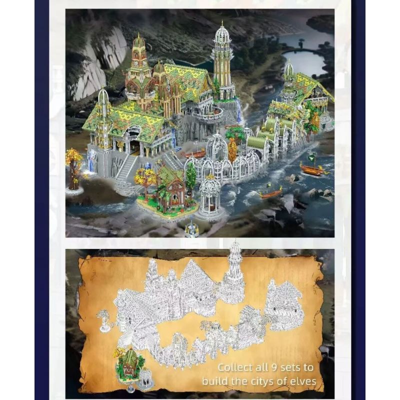 BAKA TECHNOLOGY 33238 CÁC QUÁN RƯỢU YÊU TINH bộ đồ chơi xếp lắp ráp ghép mô hình The Lord Of The Rings THE ELVEN TAVERN Chúa Nhẫn 2867 khối