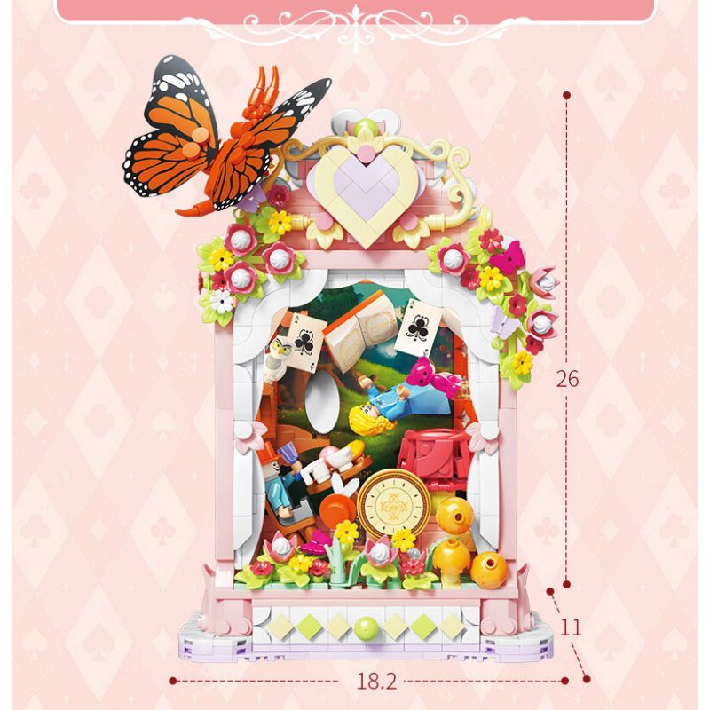 KAIDO KD99053 99053 HÀNH TRÌNH TƯỞNG TƯỢNG CỦA ALICE bộ đồ chơi xếp lắp ráp ghép mô hình ELISE'S DREAM