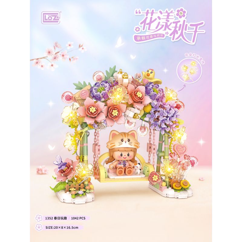 LOZ 1352 ĐU HOA VUI XUÂN bộ đồ chơi xếp lắp ráp ghép mô hình 1042 khối