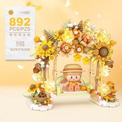 LOZ 1354 ĐU HOA MỘT LÁ BIẾT THU bộ đồ chơi xếp lắp ráp ghép mô hình 892 khối