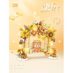 LOZ 1354 ĐU HOA MỘT LÁ BIẾT THU bộ đồ chơi xếp lắp ráp ghép mô hình 892 khối