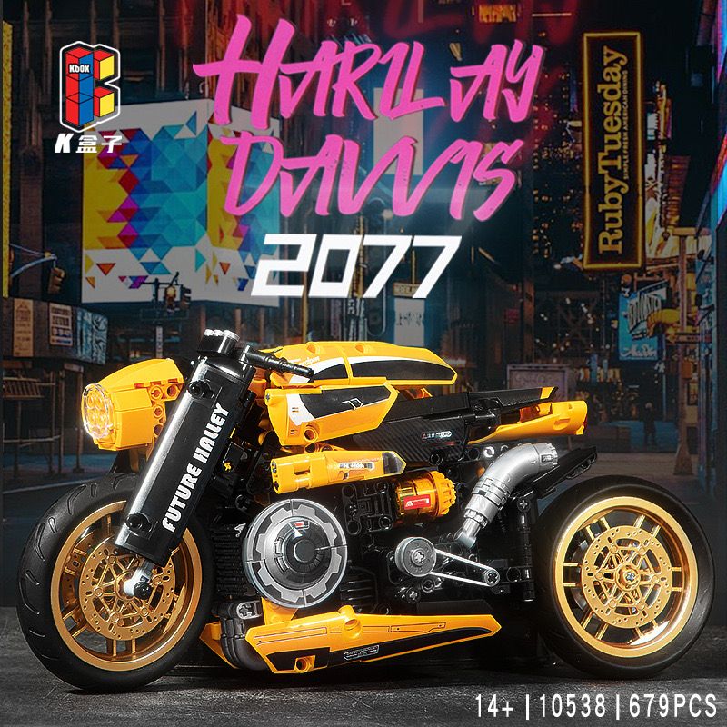  Eliga Model Jimu Liangpin 10538 Xếp hình lắp ráp ghép mô hình Xe máy Cyberpunk 1:8