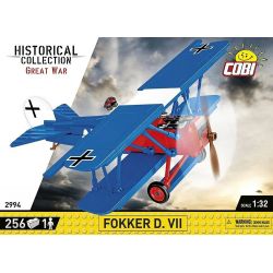 COBI 2994 FOCHIA D.VII tỷ lệ 1:32 bộ đồ chơi xếp lắp ráp ghép mô hình Military Army FOKKER D.VII Quân Sự Bộ Đội 255 khối