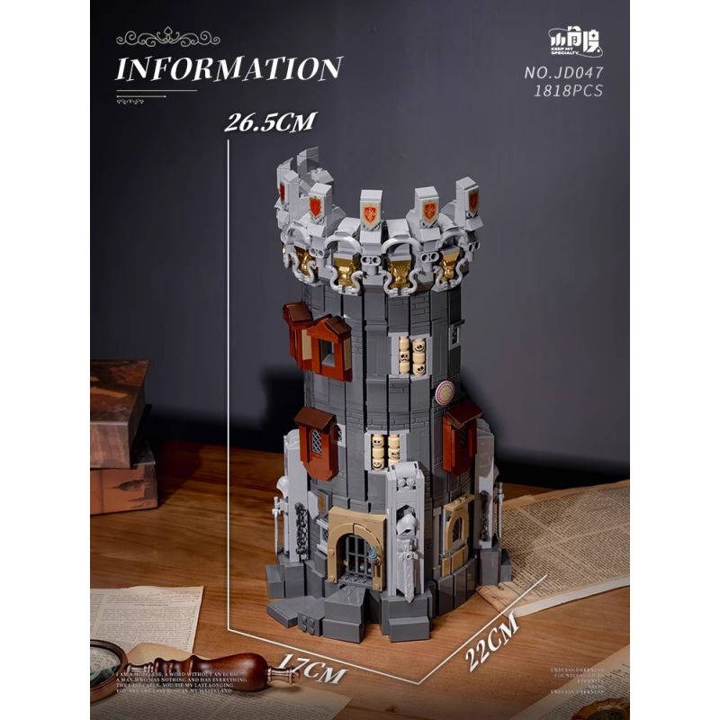 SMALL ANGLE JD047 THÁP PHÙ THỦY THỜI TRUNG CỔ bộ đồ chơi xếp lắp ráp ghép mô hình Medieval Castle WIZARD TOWDR Chiến Tranh Trung Cổ 1818 khối