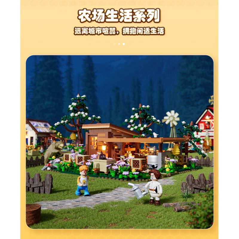 LUMIBRICKS FUNWHOLE F9062 9062 CUỘC SỐNG NÔNG TRẠI BEEKEEPER bộ đồ chơi xếp lắp ráp ghép mô hình City BEE FARM Thành Phố 1274 khối