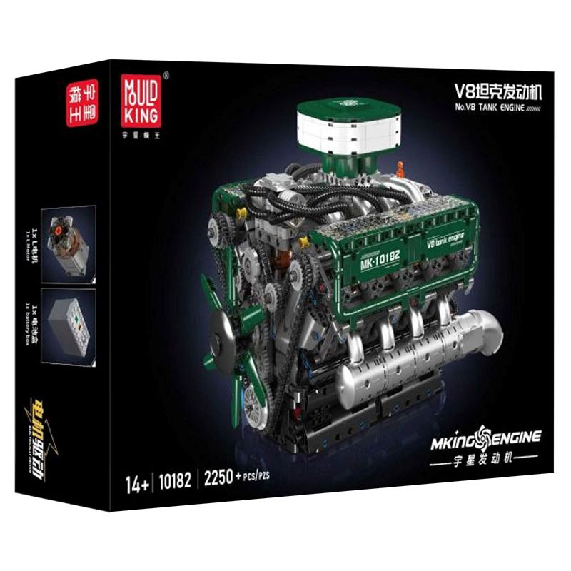 MouldKing 10182 Mould King 10182 ĐỘNG CƠ XE TĂNG V8 bộ đồ chơi xếp lắp ráp ghép mô hình Technic V8 TANK ENGINE Kỹ Thuật Công Nghệ Cao Mô Hình Phương Tiện 2250 khối