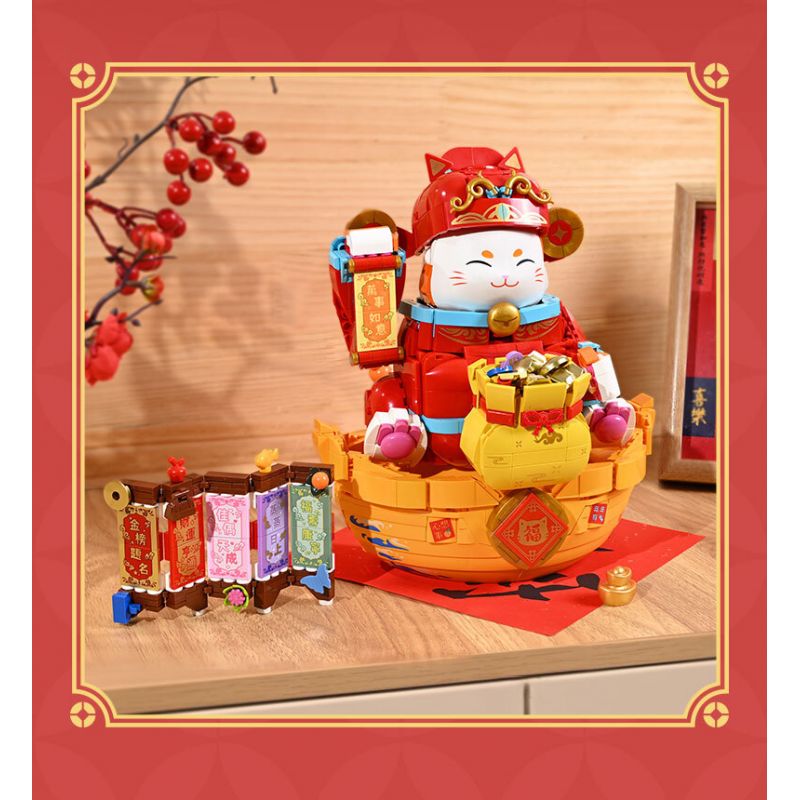 KEEPPLEY K19913 19913 ZHA CAIFU CAT bộ đồ chơi xếp lắp ráp ghép mô hình Creator MONEY CAT Sáng Tạo 1929 khối