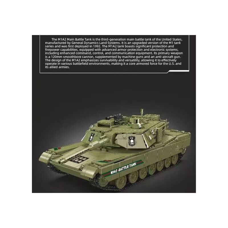 MouldKing 20033 Mould King 20033 XE TĂNG CHIẾN ĐẤU CHÍNH CỦA M1A2 bộ đồ chơi xếp lắp ráp ghép mô hình Military Army M1A2 MAIN BATTLE TANK Quân Sự Bộ Đội 1168 khối