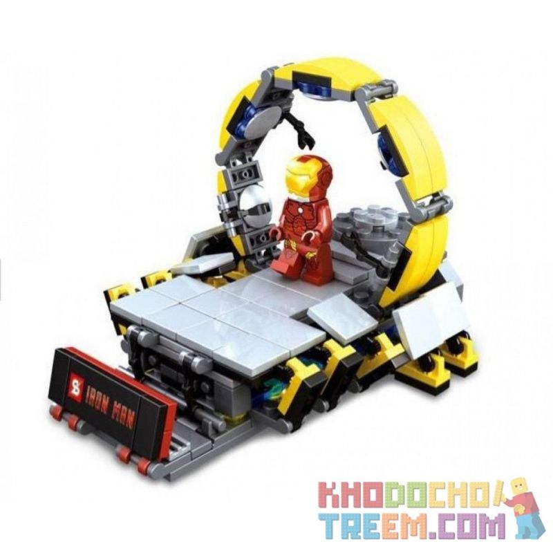 SHENG YUAN SY 303 SY303 Xếp hình kiểu Lego SUPER HEROES Iron Man Suit Up Stage Sàn Sửa Chữa Giáp Người Sắt gồm 2 hộp nhỏ 217 khối