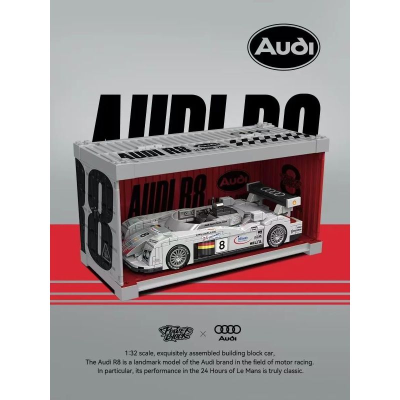 PINBO PB8813 8813 AUDI R8 tỷ lệ 1:32 bộ đồ chơi xếp lắp ráp ghép mô hình Speed Champions Racing Cars Đua Xe Công Thức