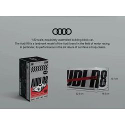 PINBO PB8813 8813 AUDI R8 tỷ lệ 1:32 bộ đồ chơi xếp lắp ráp ghép mô hình Speed Champions Racing Cars Đua Xe Công Thức