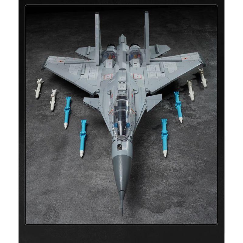 KEEPPLEY 23029 NHẠC CỤ NẶNG MẠNH MÁY BAY CHIẾN ĐẤU J-15 1:39 tỷ lệ 1:39 bộ đồ chơi xếp lắp ráp ghép mô hình Military Army Quân Sự Bộ Đội 1455 khối