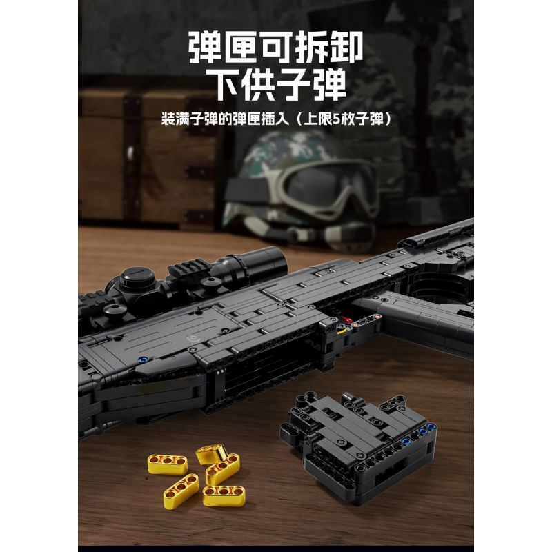 FORANGE FC9410 9410 SÚNG BẮN TỈA LR4 bộ đồ chơi xếp lắp ráp ghép mô hình Military Army Quân Sự Bộ Đội 1373 khối