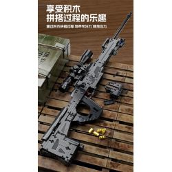 FORANGE FC9410 9410 SÚNG BẮN TỈA LR4 bộ đồ chơi xếp lắp ráp ghép mô hình Military Army Quân Sự Bộ Đội 1373 khối