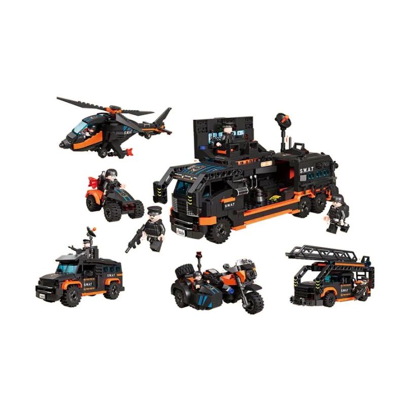  Forange FC3329 SWAT Action Team Xếp hình lắp ráp ghép mô hình Đội hành động SWAT 4 kết hợp