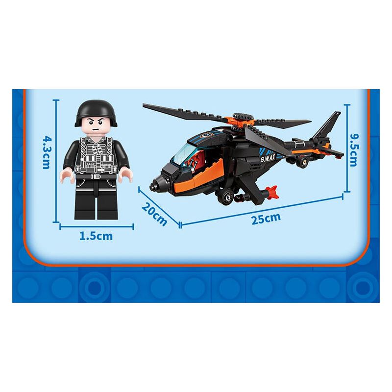 FORANGE FC3329 3329 ĐỘI HÀNH ĐỘNG SWAT 4 KẾT HỢP bộ đồ chơi xếp lắp ráp ghép mô hình City SWAT ACTION TEAM Thành Phố 1048 khối