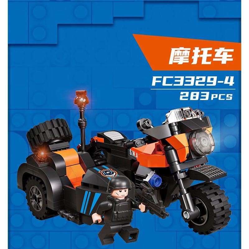 FORANGE FC3329 3329 ĐỘI HÀNH ĐỘNG SWAT 4 KẾT HỢP bộ đồ chơi xếp lắp ráp ghép mô hình City SWAT ACTION TEAM Thành Phố 1048 khối