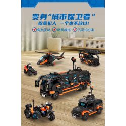 FORANGE FC3329 3329 ĐỘI HÀNH ĐỘNG SWAT 4 KẾT HỢP bộ đồ chơi xếp lắp ráp ghép mô hình City SWAT ACTION TEAM Thành Phố 1048 khối