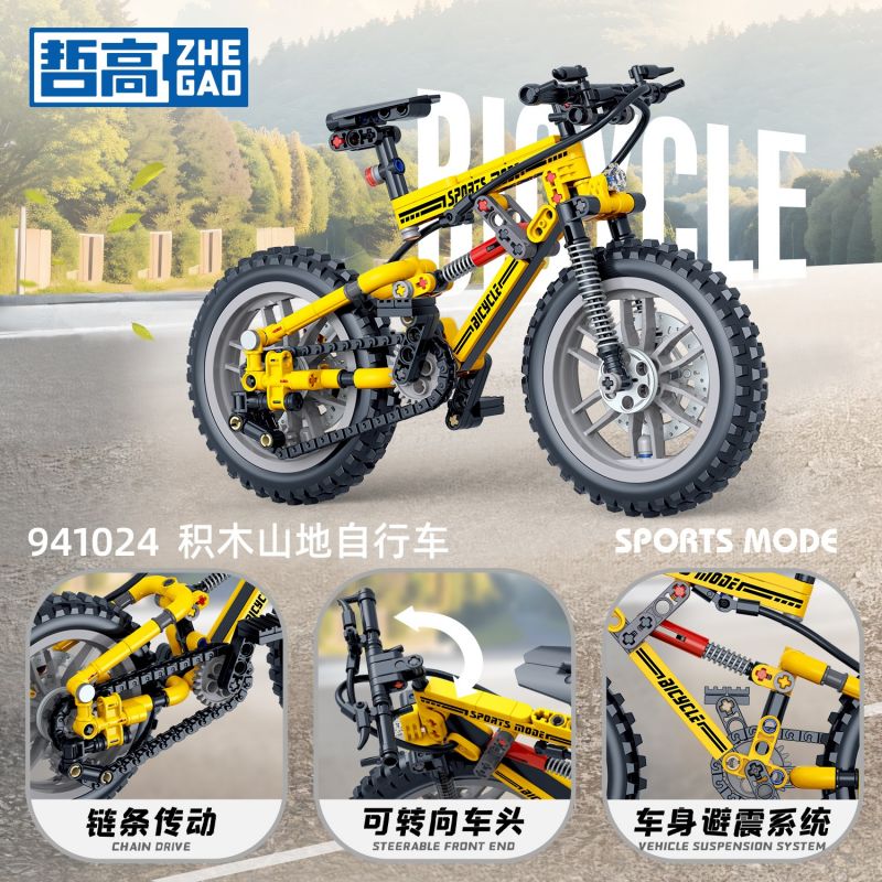 ZHEGAO 941024 4 CHIẾC XE ĐẠP LEO NÚI bộ đồ chơi xếp lắp ráp ghép mô hình Technic Kỹ Thuật Công Nghệ Cao Mô Hình Phương Tiện