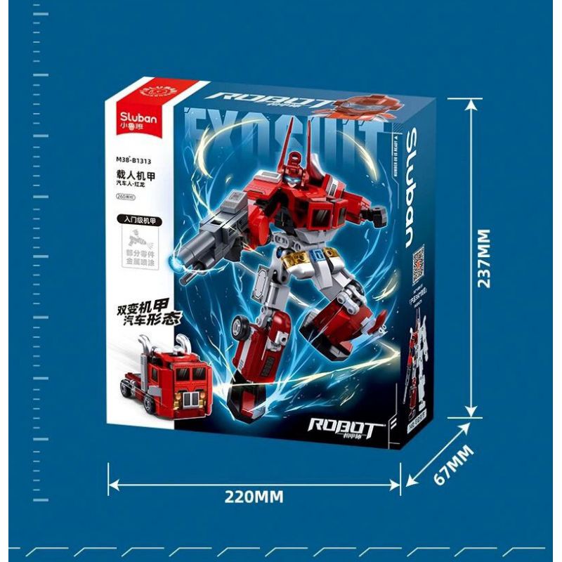 SLUBAN M38-B1313 B1313 1313 M38B1313 38-B1313 MECH VÕ THUẬT BOMB NGƯỜI THỨ NĂM CỦA CON RỒNG ĐỎ Ô TÔ bộ đồ chơi xếp lắp ráp ghép mô hình 260 khối