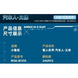 SLUBAN M38-B1315 B1315 1315 M38B1315 38-B1315 MECH MASTER MUSNED MEN BOMB FIFTH CHÍNH NGHĨA Ô TÔ bộ đồ chơi xếp lắp ráp ghép mô hình 246 khối