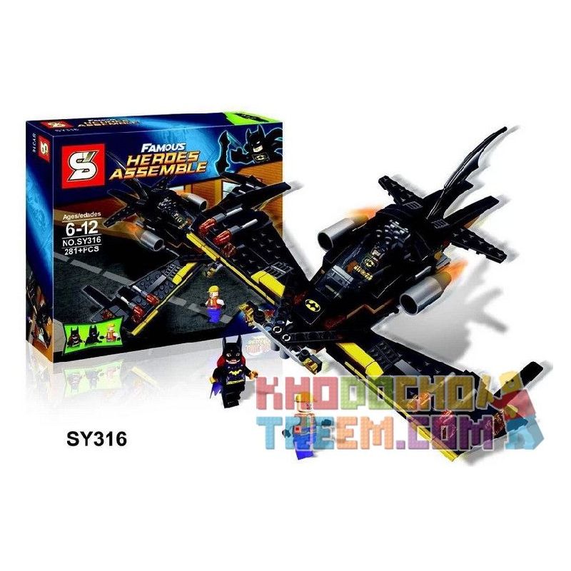 SHENG YUAN SY 316  SY316  316  Xếp hình kiểu Lego SUPER HEROES Batwing Phi Thuyền Người Dơi gồm 2 hộp nhỏ 281 khối