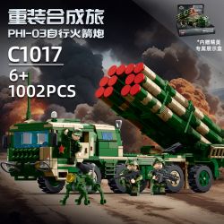 WOMA C1017 1017 LỮ ĐOÀN TỔNG HỢP CÀI ĐẶT LẠI TRÌNH PHÓNG TÊN LỬA TỰ HÀNH PHI bộ đồ chơi xếp lắp ráp ghép mô hình Military Army Quân Sự Bộ Đội 1002 khối