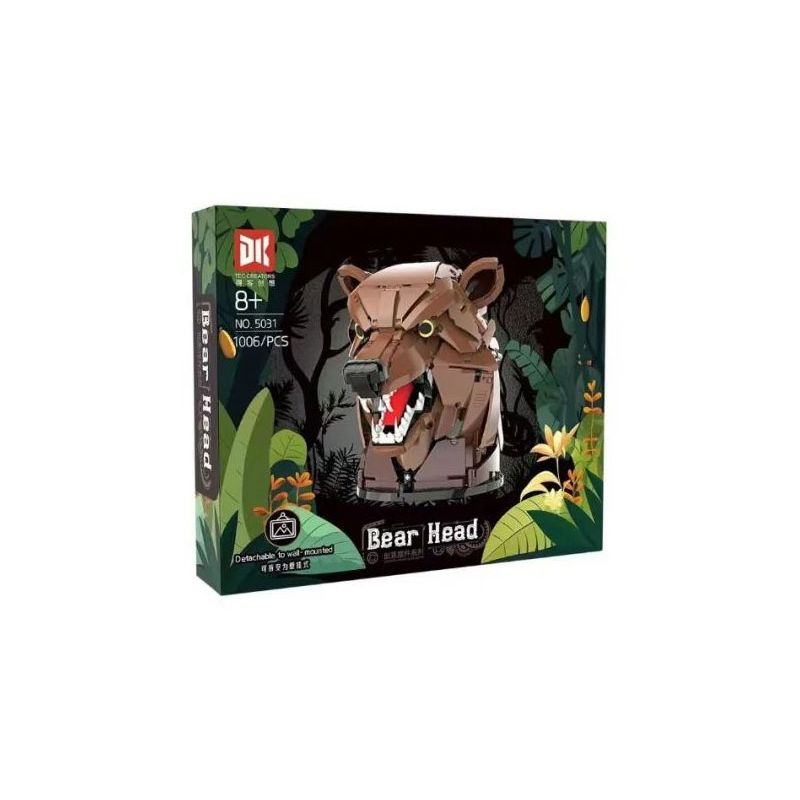  DK 5031 Bear Head Xếp hình lắp ráp ghép mô hình đầu gấu