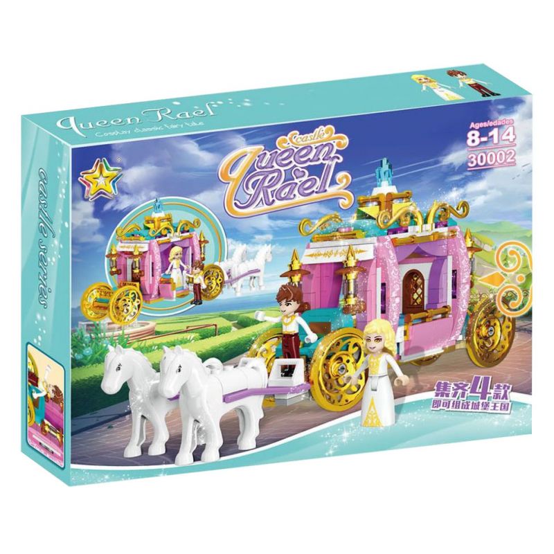  Lucky Star 30002 Xếp hình lắp ráp ghép mô hình Cung điện băng tuyết Lâu đài trong mơ: Xe ngựa
