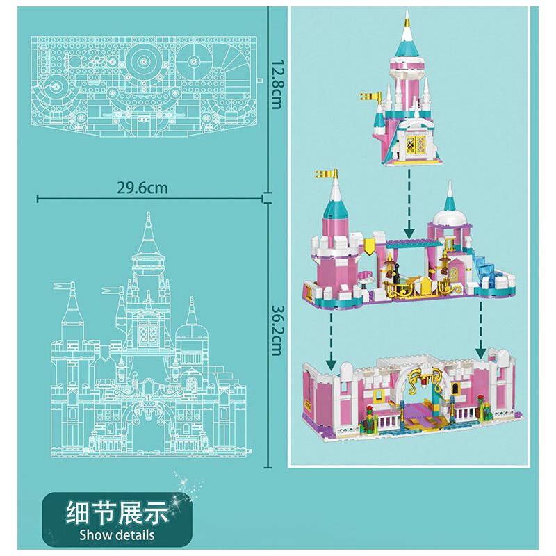 LUCKY STAR 30004 LÂU ĐÀI YCE AND SNOW PALACE DREAM bộ đồ chơi xếp lắp ráp ghép mô hình Girl Con Gái