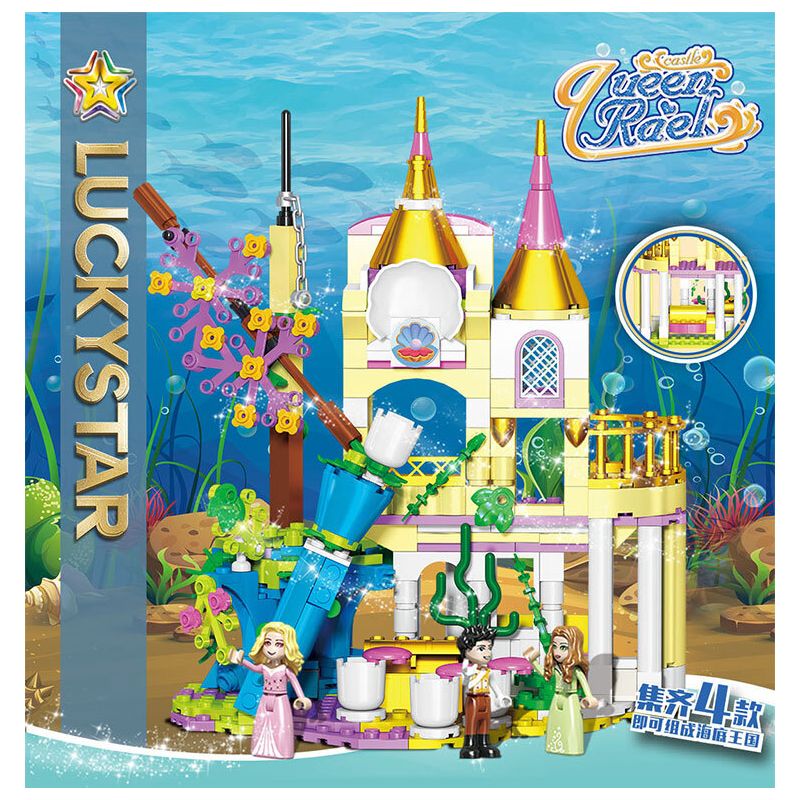 LUCKY STAR 30009 CUNG ĐIỆN DƯỚI NƯỚC ĐỘNG VẬT BIỂN bộ đồ chơi xếp lắp ráp ghép mô hình Girl Con Gái