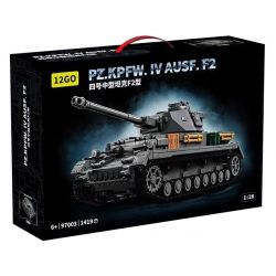 12GO 97003 SỐ 4 TANK TRUNG BÌNH F2 LOẠI 1:28 tỷ lệ 1:28 bộ đồ chơi xếp lắp ráp ghép mô hình Military Army PZKPFW IV AUSF. F2 Quân Sự Bộ Đội 1419 khối